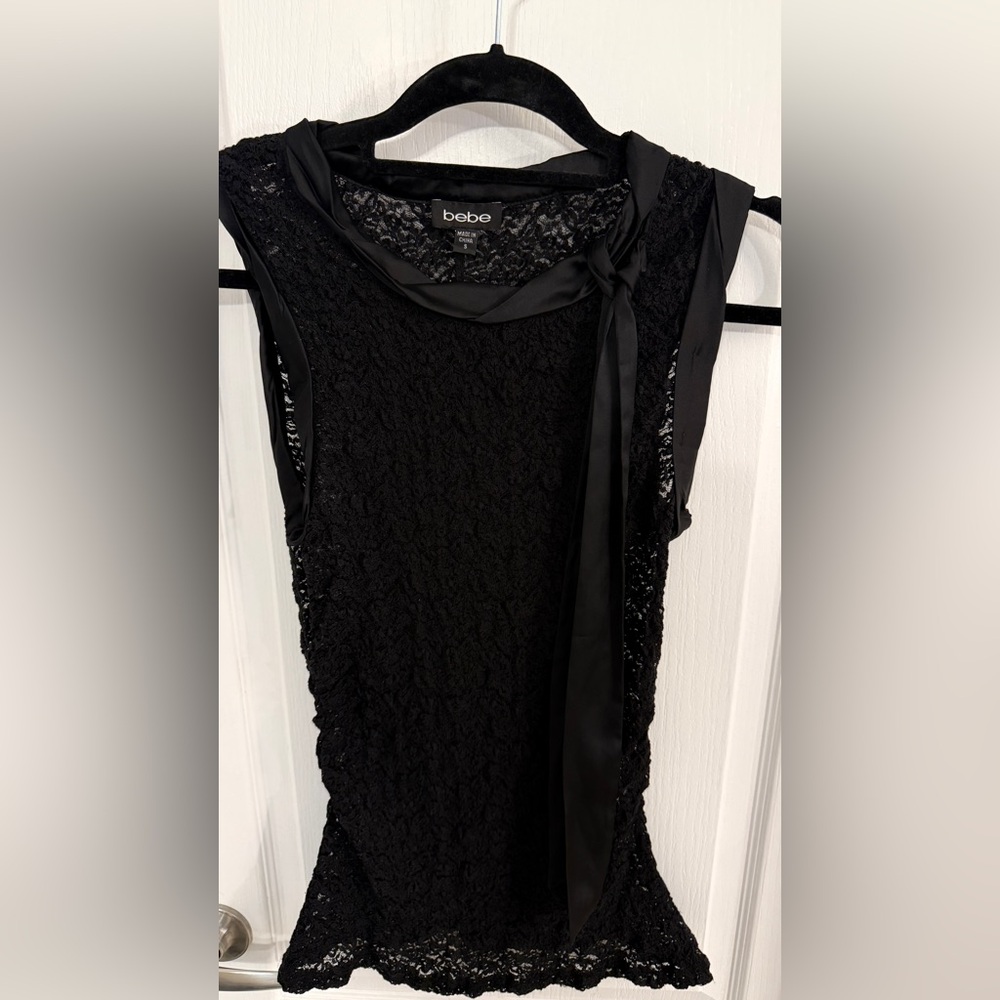 Bebe Black Lace Top